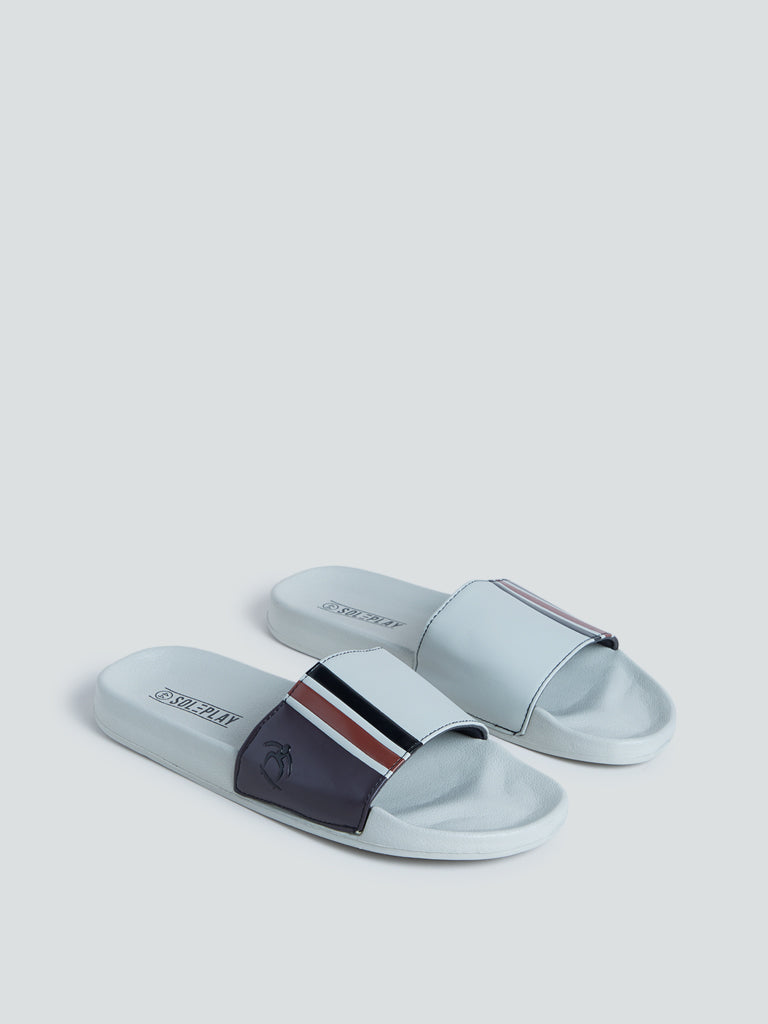 SOLEPLAY Multicolour Stripe-Pattern Slides